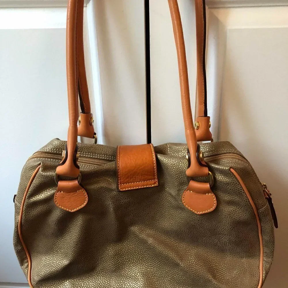 Brics Olive Green Micro Suede Shoulder Bag‎